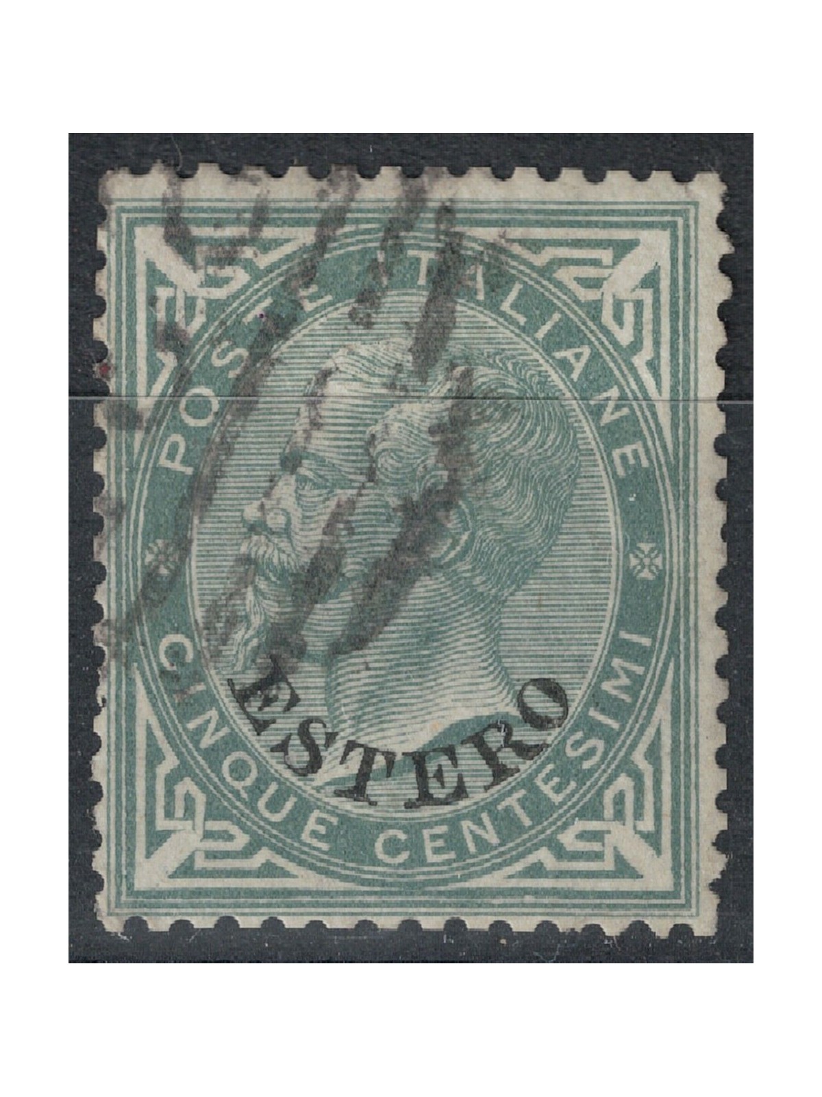 UFF. POSTALI EMISSIONI GENERALI 1874 Serie ordinaria (5c verde grigio) us