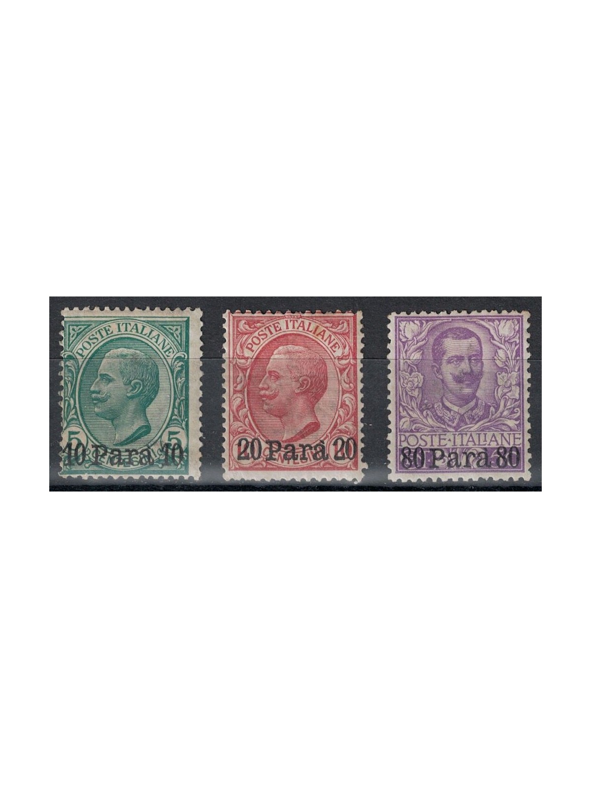 LEVANTE (ALBANIA) 1907-09 Ordinary series (without ALBANIA) 3v MH*
