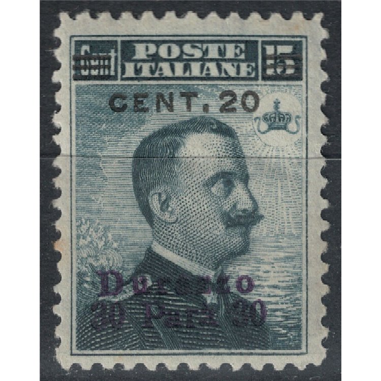 LEVANTE (DURAZZO) 1916 Michetti (20c su 30pa su 15c) MH*