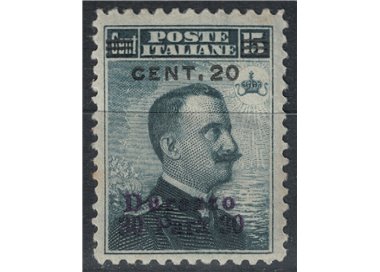 LEVANTE (DURAZZO) 1916 Michetti (20c su 30pa su 15c) MH*