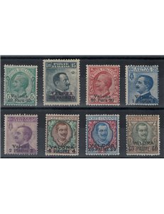 LEVANTE (VALONA) 1909-11 Serie ordinaria 8v MH*