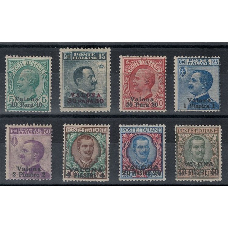 LEVANTE (VALONA) 1909-11 Serie ordinaria 8v MH*