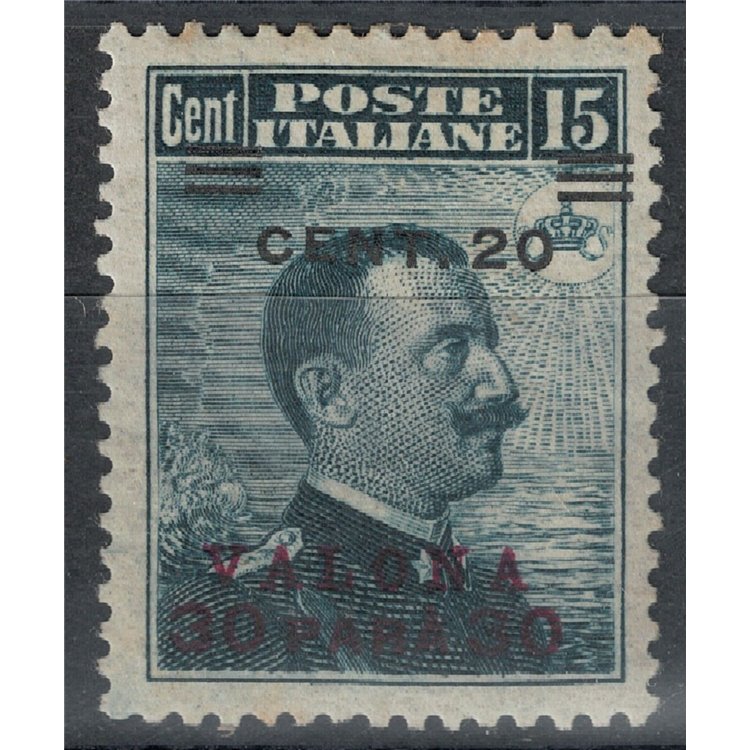 LEVANTE (VALONA) 1916 Michetti (20c su 30pa su 15c) MH*