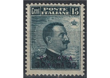 LEVANTE (VALONA) 1916 Michetti (30pa su 15c) soprast. violetto MH*