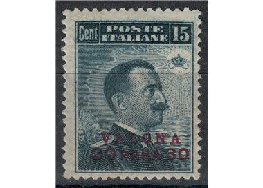 LEVANTE (VALONA) 1916 Michetti (30pa on 15c) red lilac overlay MH*