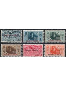 COLONIES GENERAL ISSUES 1932 Dante Alighieri (airmail) 6v MH*