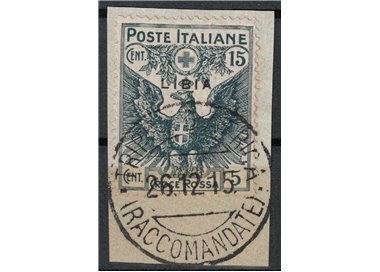 LIBYA 1915-16 Red Cross 15c + 5c grey (thin overprint) us