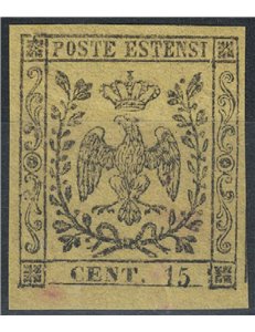 DUCHY OF MODENA 1852 Estense eagle 15c yellow MNH** ©