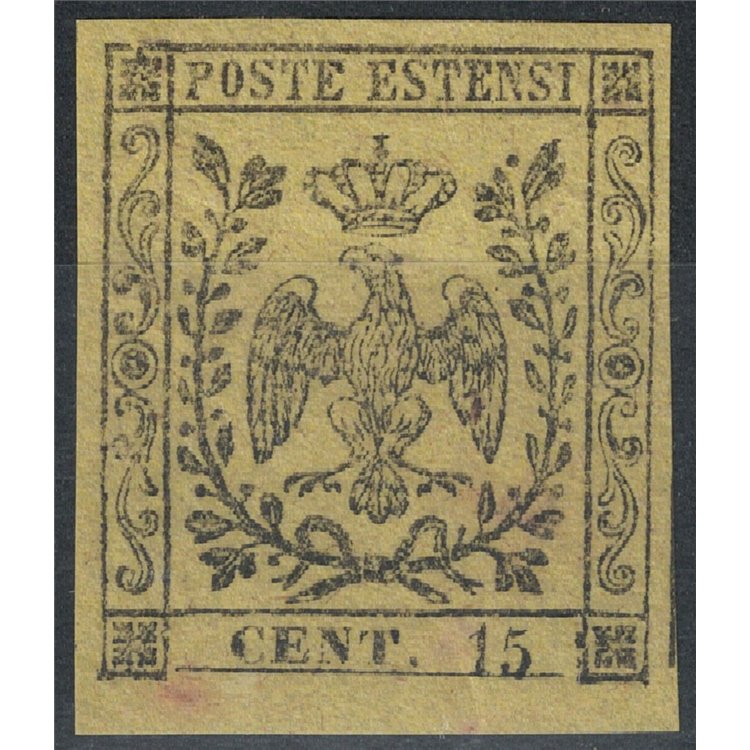 DUCHY OF MODENA 1852 Estense eagle 15c yellow MNH** ©