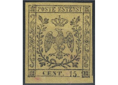 DUCHY OF MODENA 1852 Estense eagle 15c yellow MNH** ©