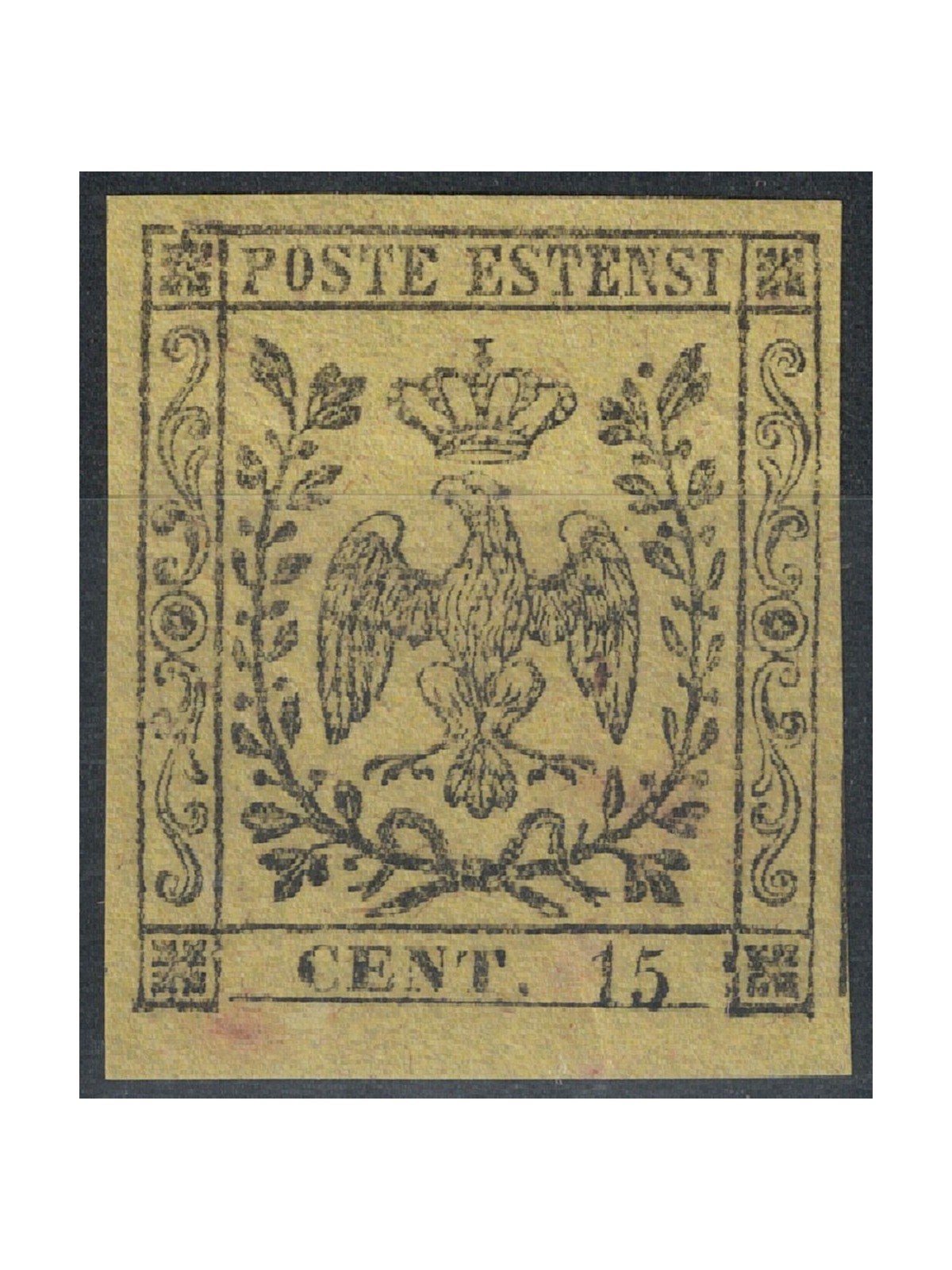 DUCHY OF MODENA 1852 Estense eagle 15c yellow MNH** ©