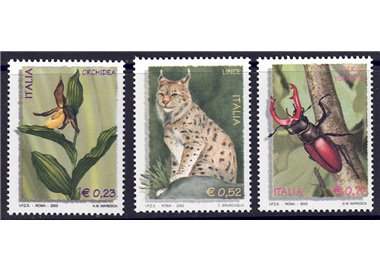 ITALY 2002 Flora and fauna 3v MNH**
