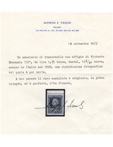 ITALIA REGNO 1929 Vittorio Emanuele III (₤ 1,75 dent. 13½) MNH** ©
