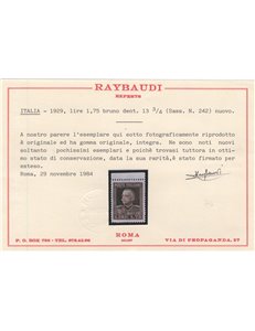 ITALIA REGNO 1929 Vittorio Emanuele III (₤ 1,75 dent. 13½) MNH** ©