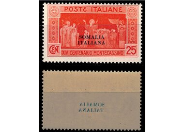 ITALIAN SOMALIA 1929 Variety 25c Montecassino (Decal) MNH**
