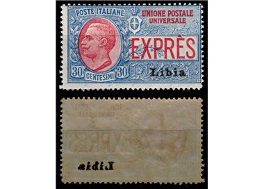 LIBIA 1915 Varietà 30c Espresso (Decalco) MNH**
