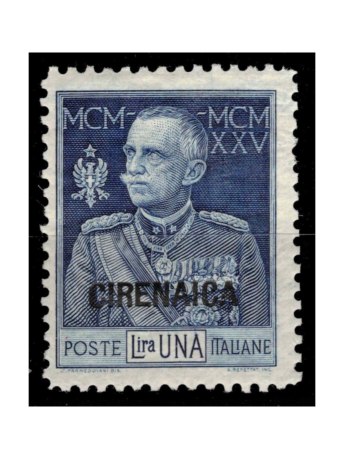 CYRENAICA 1925-26 Variety 1£ King's Jubilee (Watermark ♔ lying) MNH**