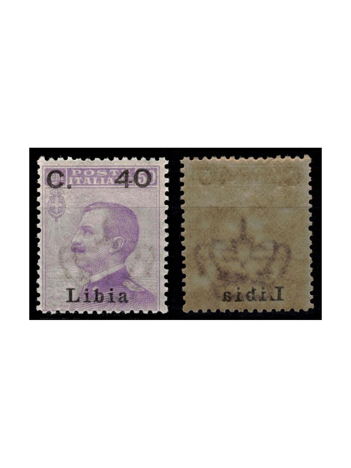 LIBYA 1922 Variety 40c Michetti (Decal) MNH**