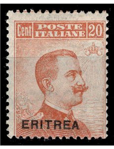 ERITREA 1919 Varietà Michetti 20c arancio (Doppia soprastampa) MNH**