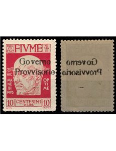 FIUME 1921 Varietà 10c Governo Provvisorio (Decalco) MNH**