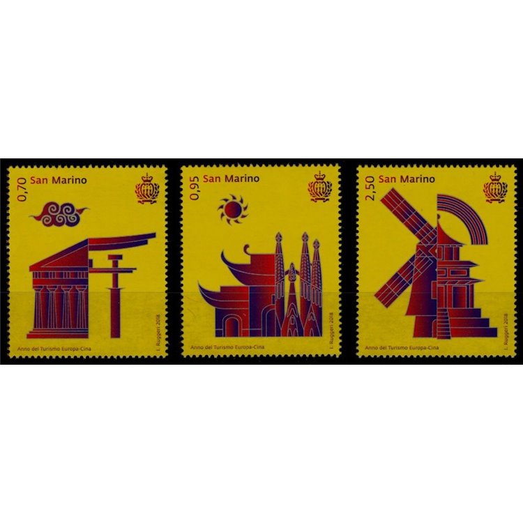 SAN MARINO 2018 Year of Tourism Europe - China 3v MNH**