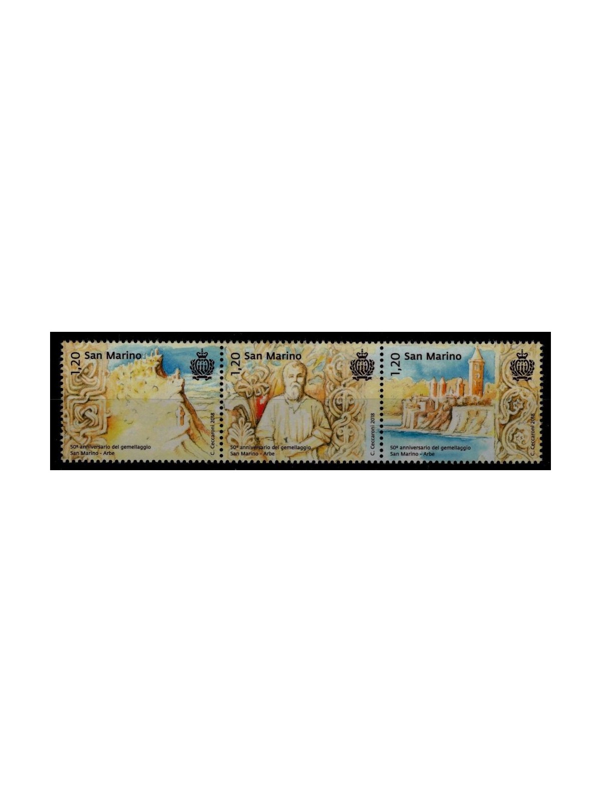 SAN MARINO 2018 Gemellaggio con Arbe 3v MNH**