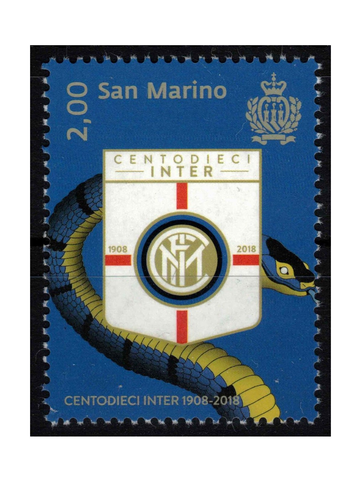 SAN MARINO 2018 One Hundred and Ten Inter MNH**