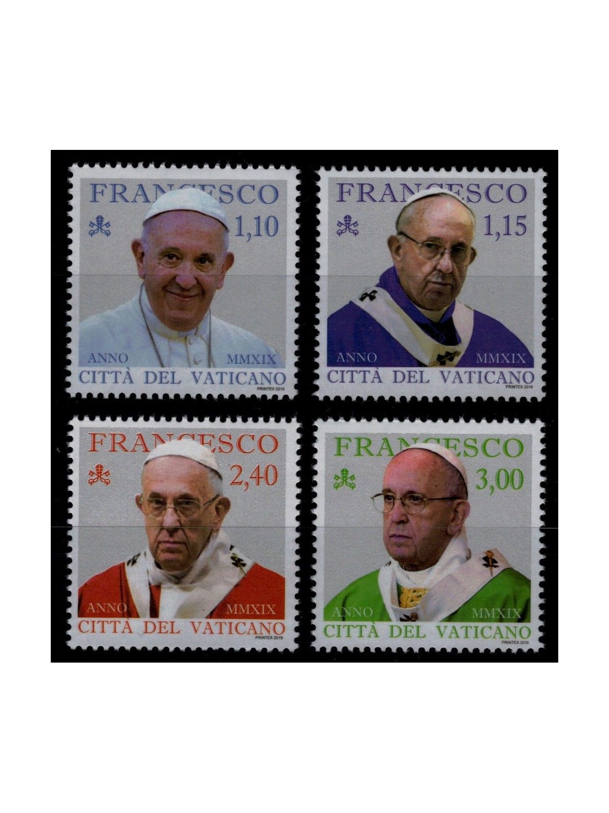 VATICAN 2019 Pontificate of Pope Francis 4v MNH**