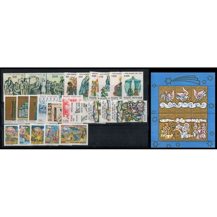 VATICAN 1988 Complete Year 26v + 1 s/s MNH**
