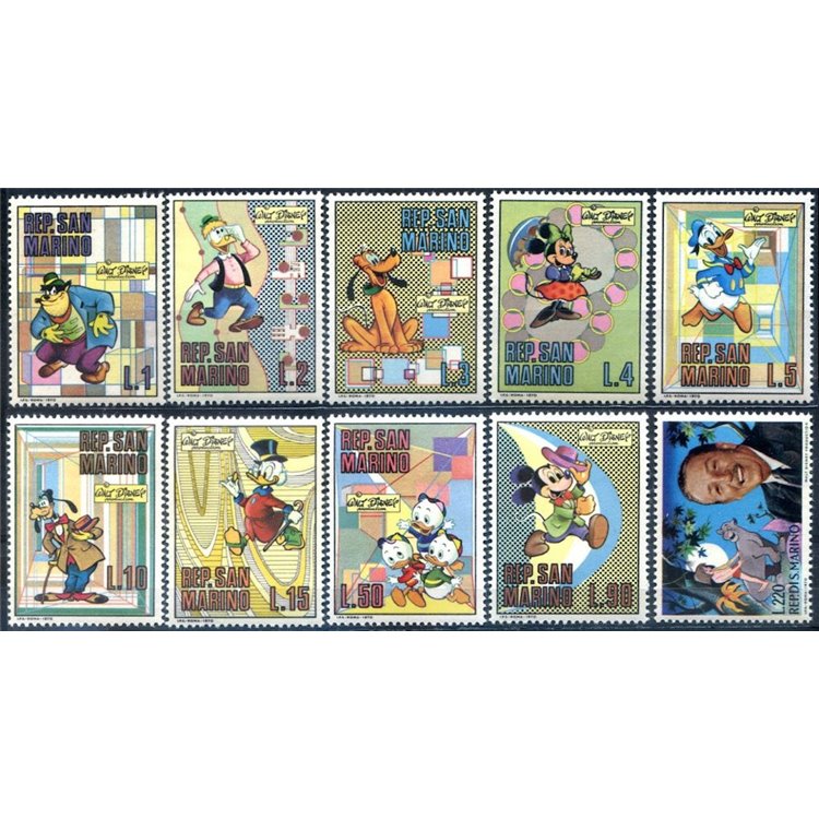 SAN MARINO 1970 Walt Disney 10v MNH**