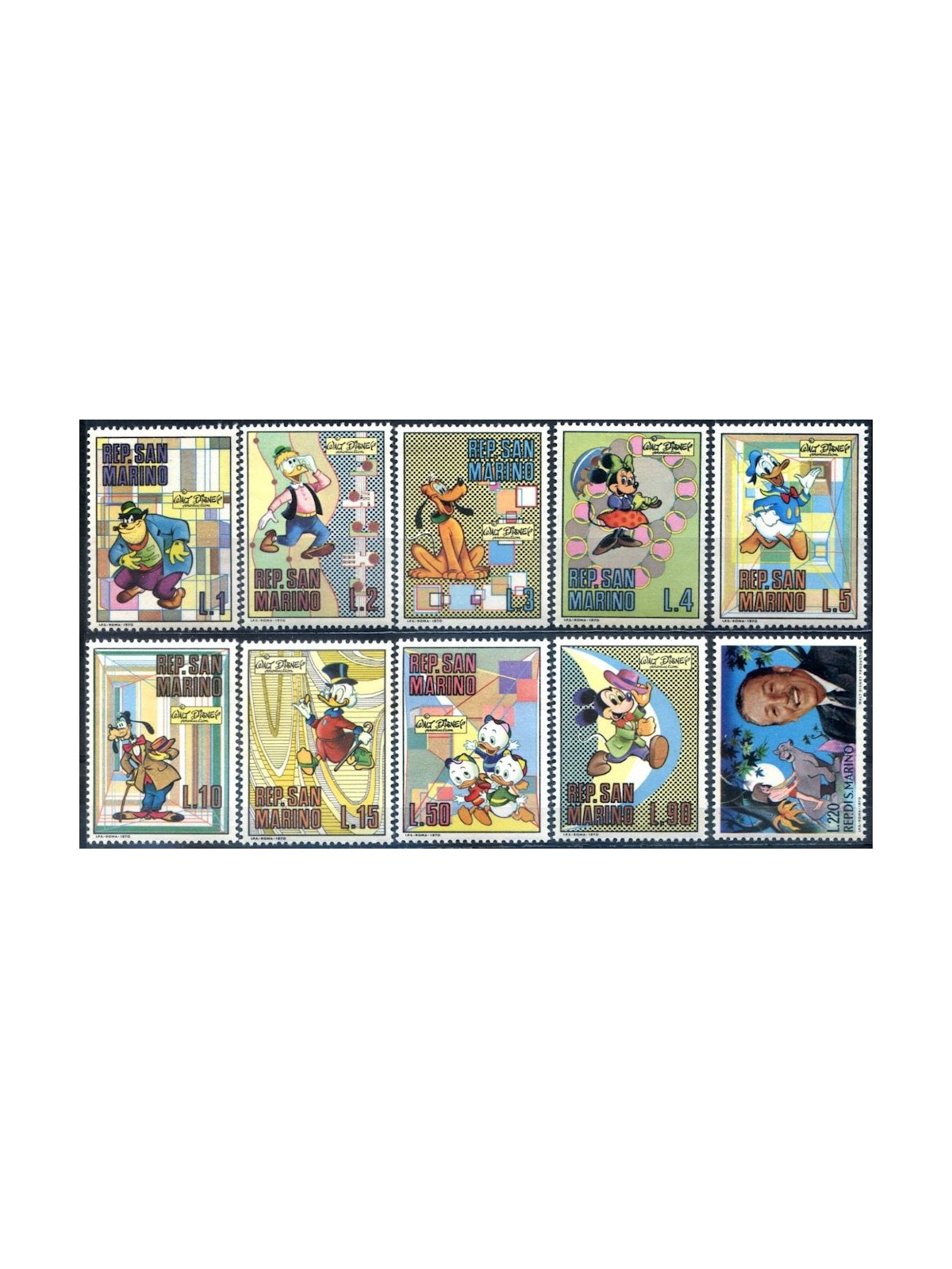 SAN MARINO 1970 Walt Disney 10v MNH**