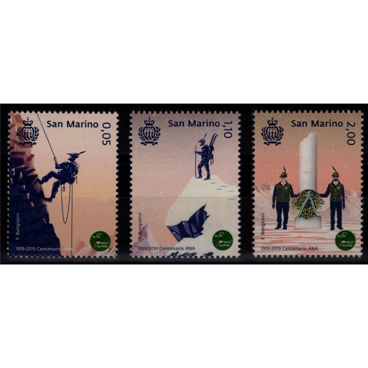 SAN MARINO 2019 Associazione Nazionale Alpini 3v MNH**