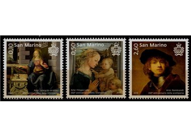 SAN MARINO 2019 Art (da Vinci, Rembrandt, Lippi) 3v MNH**