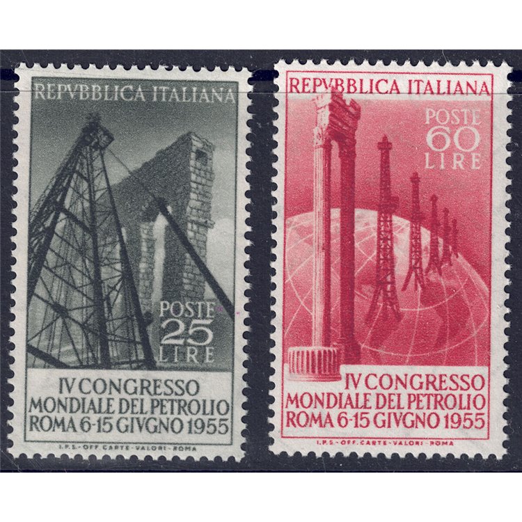 ITALY 1955 World Petroleum Congress 2v MNH**