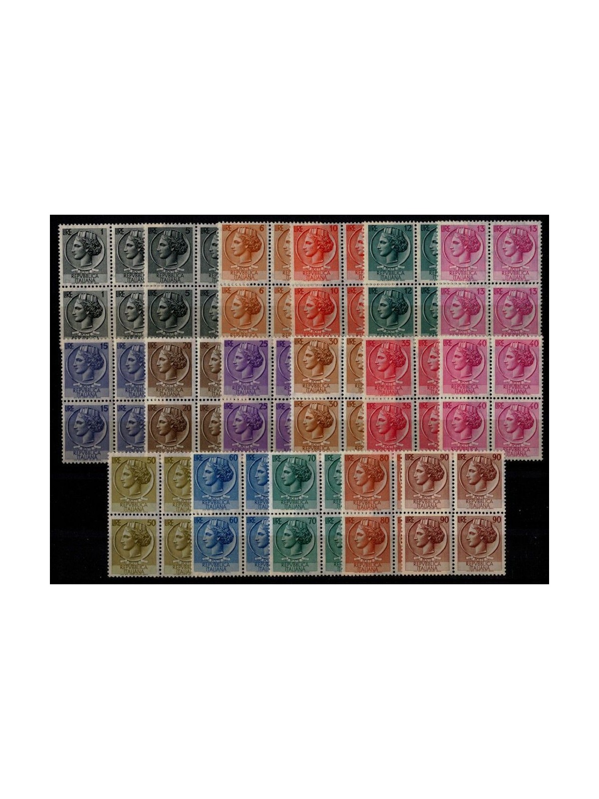 ITALY 1955-60 Syracuse (in block of four) 17v MNH**