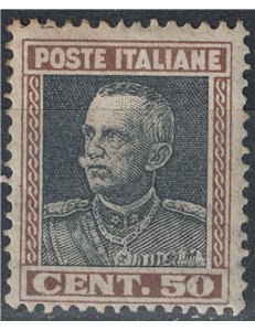 ITALY KINGDOM 1927 Parmeggiani 50c brown and grey MH*