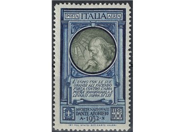 ITALY KINGDOM 1932 Dante Alighieri 100£ MH*