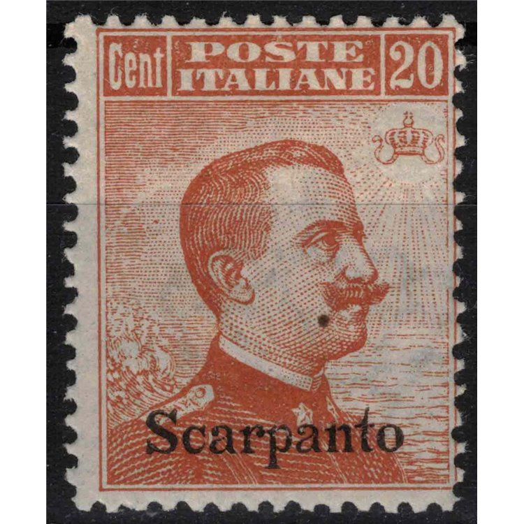 EGEO SCARPANTO 1922 20c orange filigree crown MH*