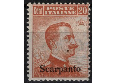 EGEO SCARPANTO 1922 20c orange filigree crown MH*