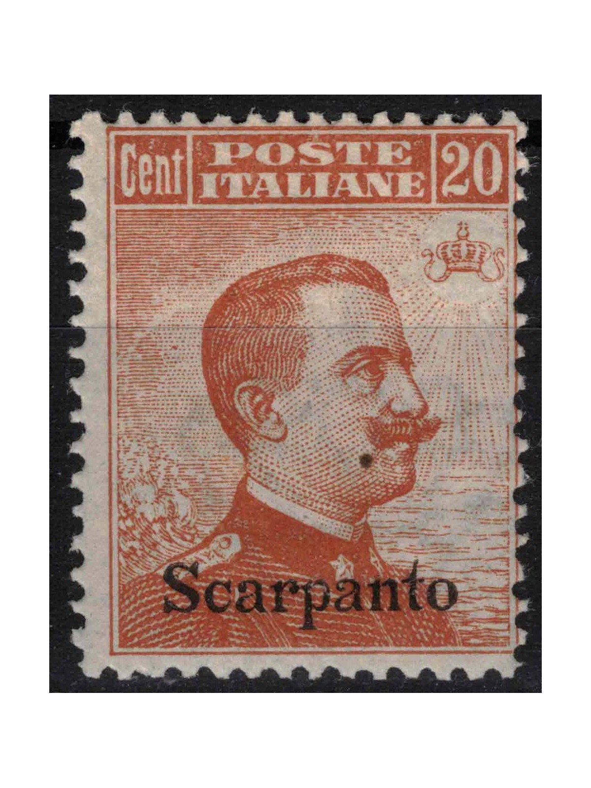 EGEO SCARPANTO 1922 20c orange filigree crown MH*
