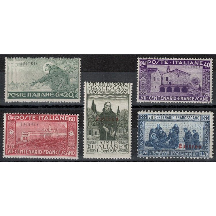 ERITREA 1926 San Francesco 5v MH*