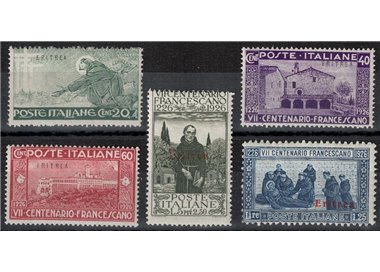 ERITREA 1926 San Francesco 5v MH*