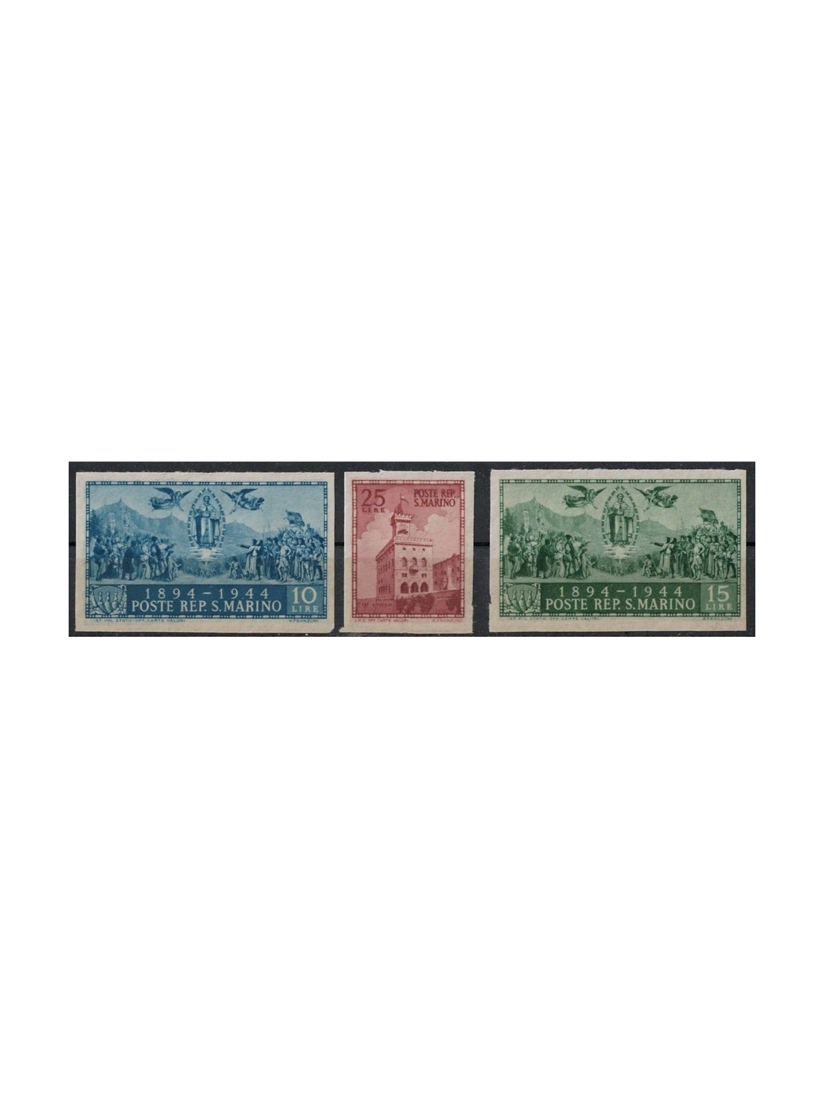 SAN MARINO 1945 Palazzo del Governo (ND) 3v MH*