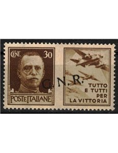 ITALY RSI 1944 War Propaganda 30c variety (oblique overlay) MNH** ©