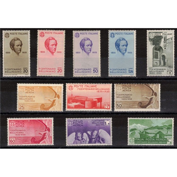 ITALIA REGNO 1935 Centenario Bellini 11v MNH** ©