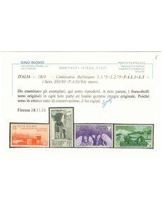 ITALIA REGNO 1935 Centenario Bellini 11v MNH** ©