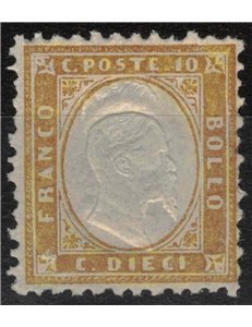 ITALIA REGNO 1862 10c bistro MNH** ©