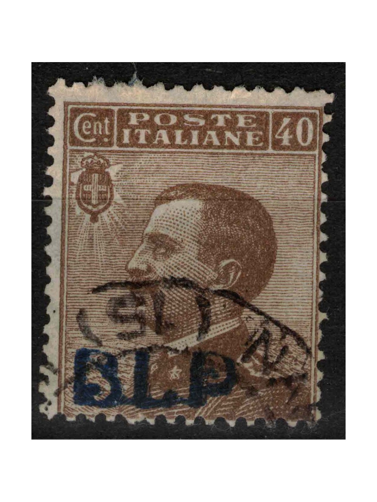 ITALY KINGDOM 1920-23 BLP 40c brown (black blue overlay) us