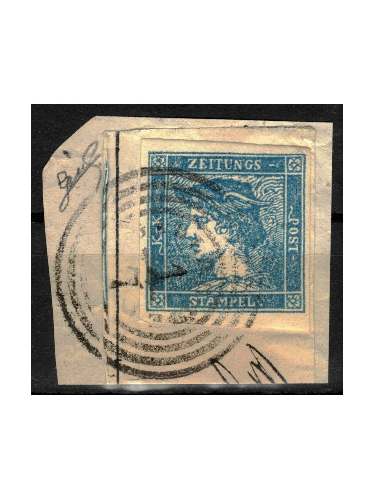 LOMBARDY-VENETIAN KINGDOM 1855 (Newspapers) 3c blue 3rd type us ©