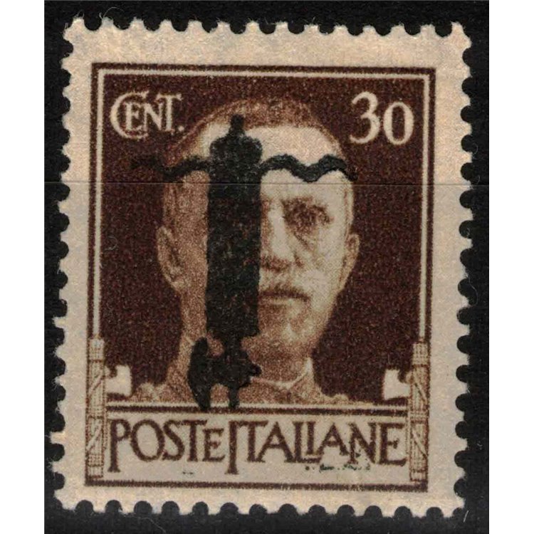 ITALY RSI 1944 Variety 30c Imperial (black overlay upside down) MNH** ©
